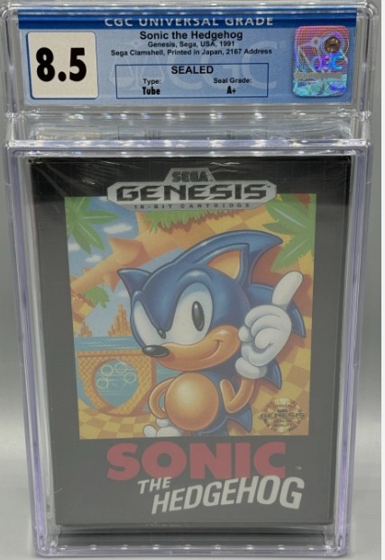 Sonic The Hedgehog Sega Genesis First Print Sealed New CGC 8.5 A+ Graded